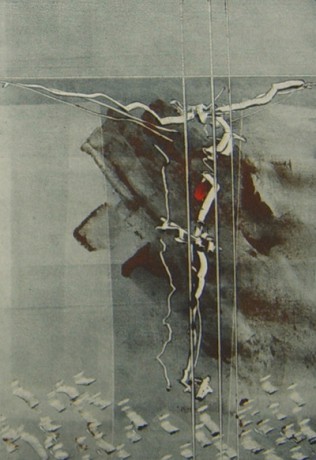 Ukřižovaný, 2012, 22x 16, monotyp