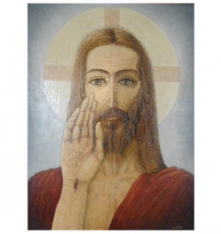 Ježíš vzkříšený, 1999, 100x80, olej plátno