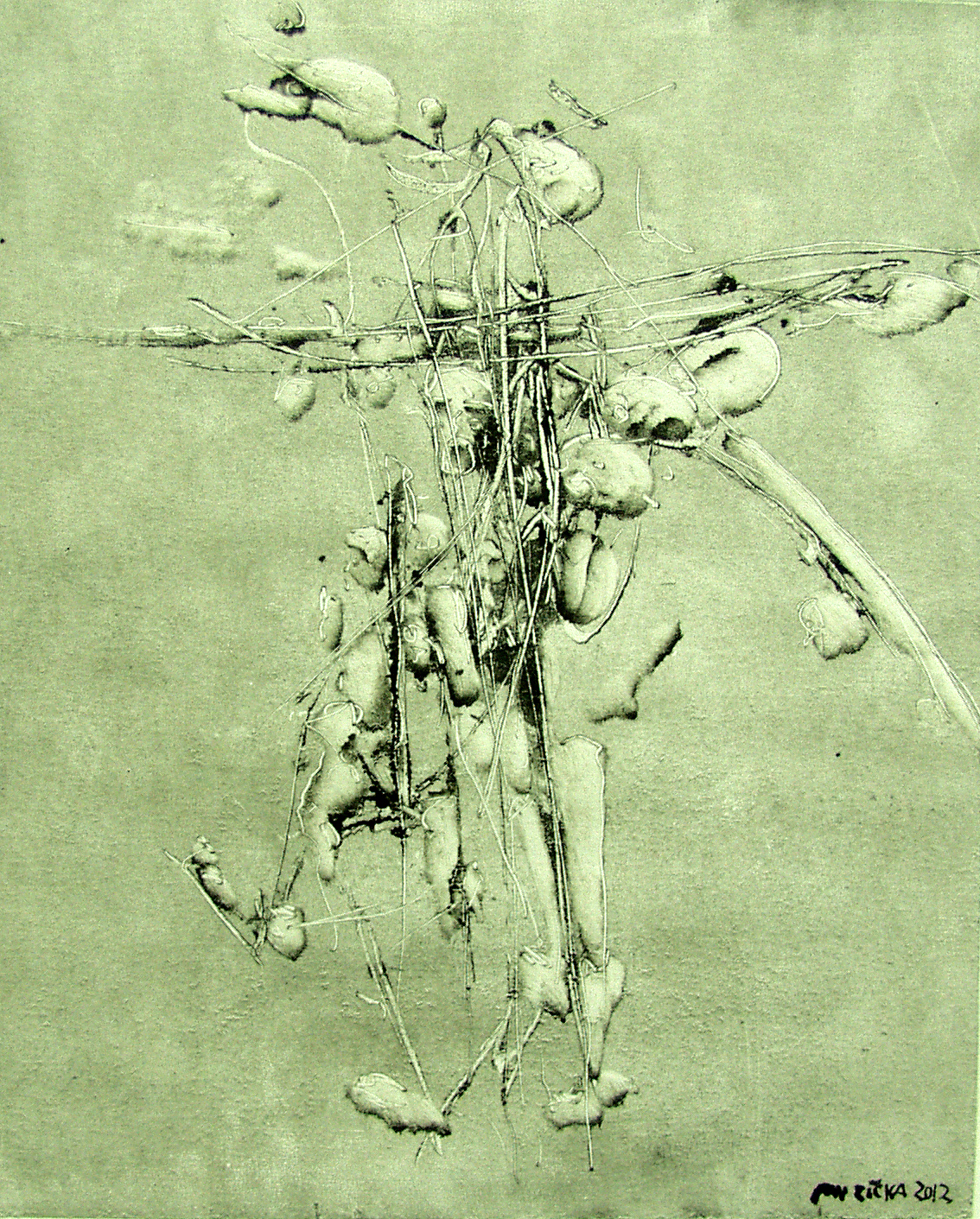 Bez páteře - Kontakt 2, 2012,monotyp