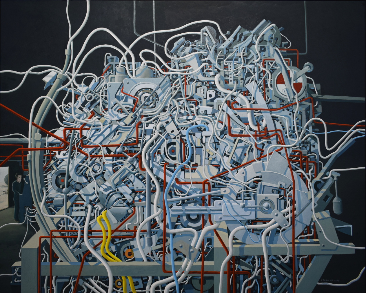 Člověk a stroj 9, 2019, 100x120,olej, plátno před final