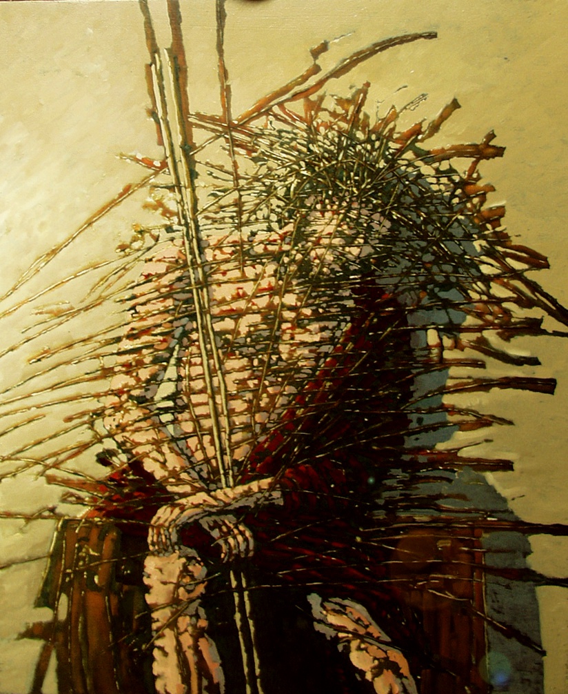 Ježíš trním korunovaný, 2014, 73x60, olej, sololit