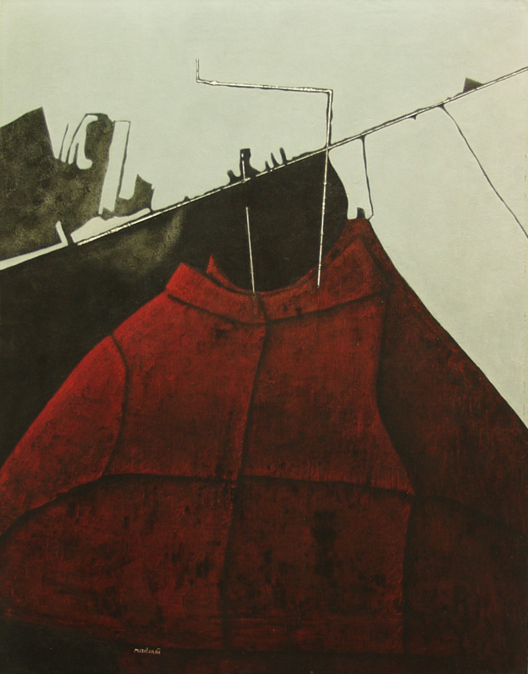 Kardinál, 1981, 78x61, olej, dřevotříska