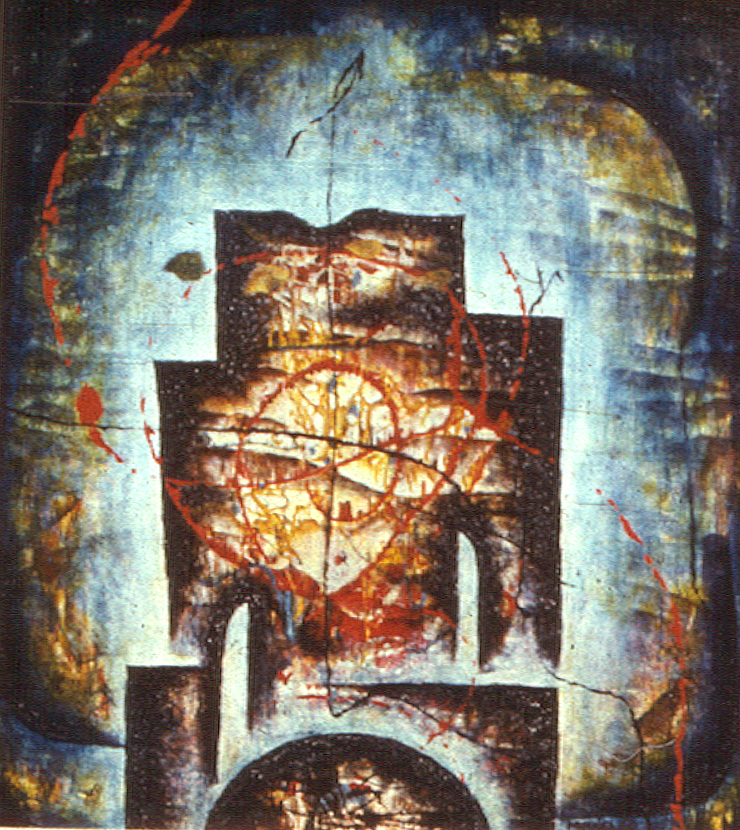Portrét neovladatelného,1976, 75x65,akryl, DV deska