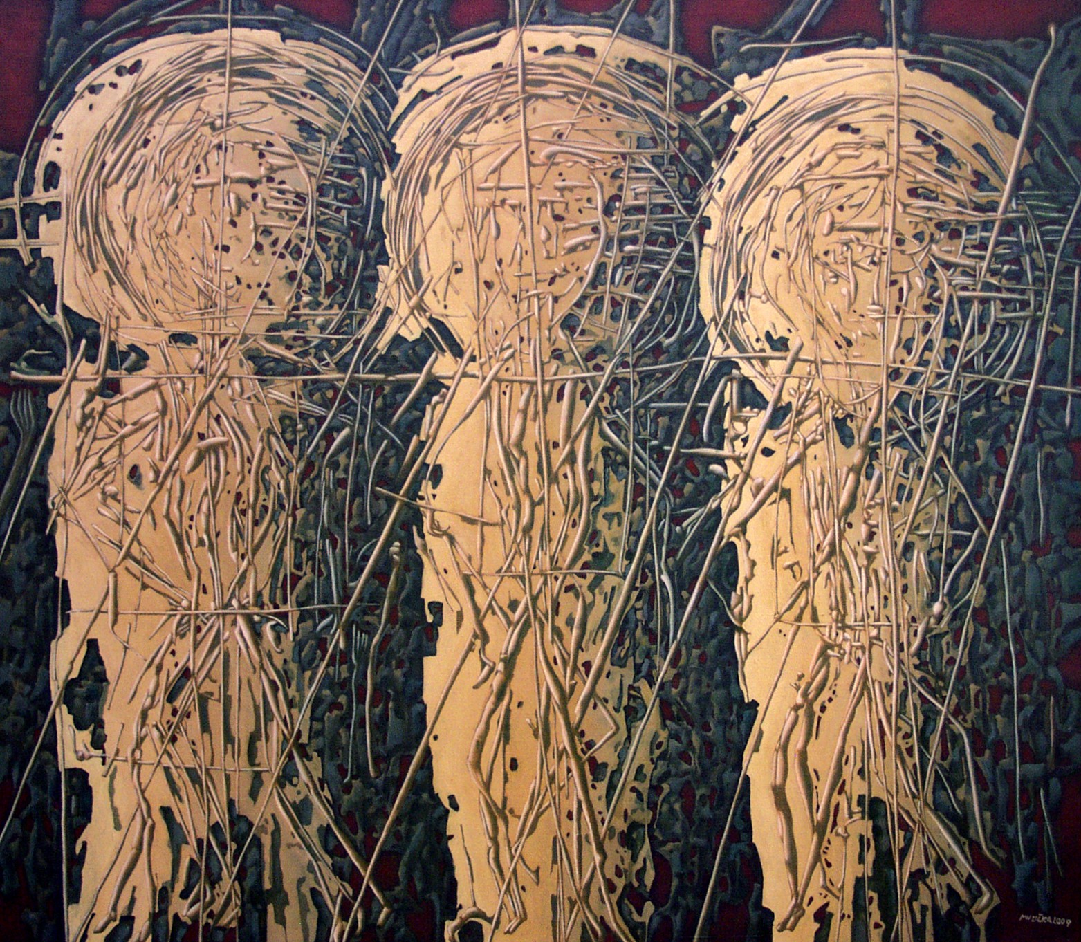 Tři figury, 2009, 120x140, olej, plátno