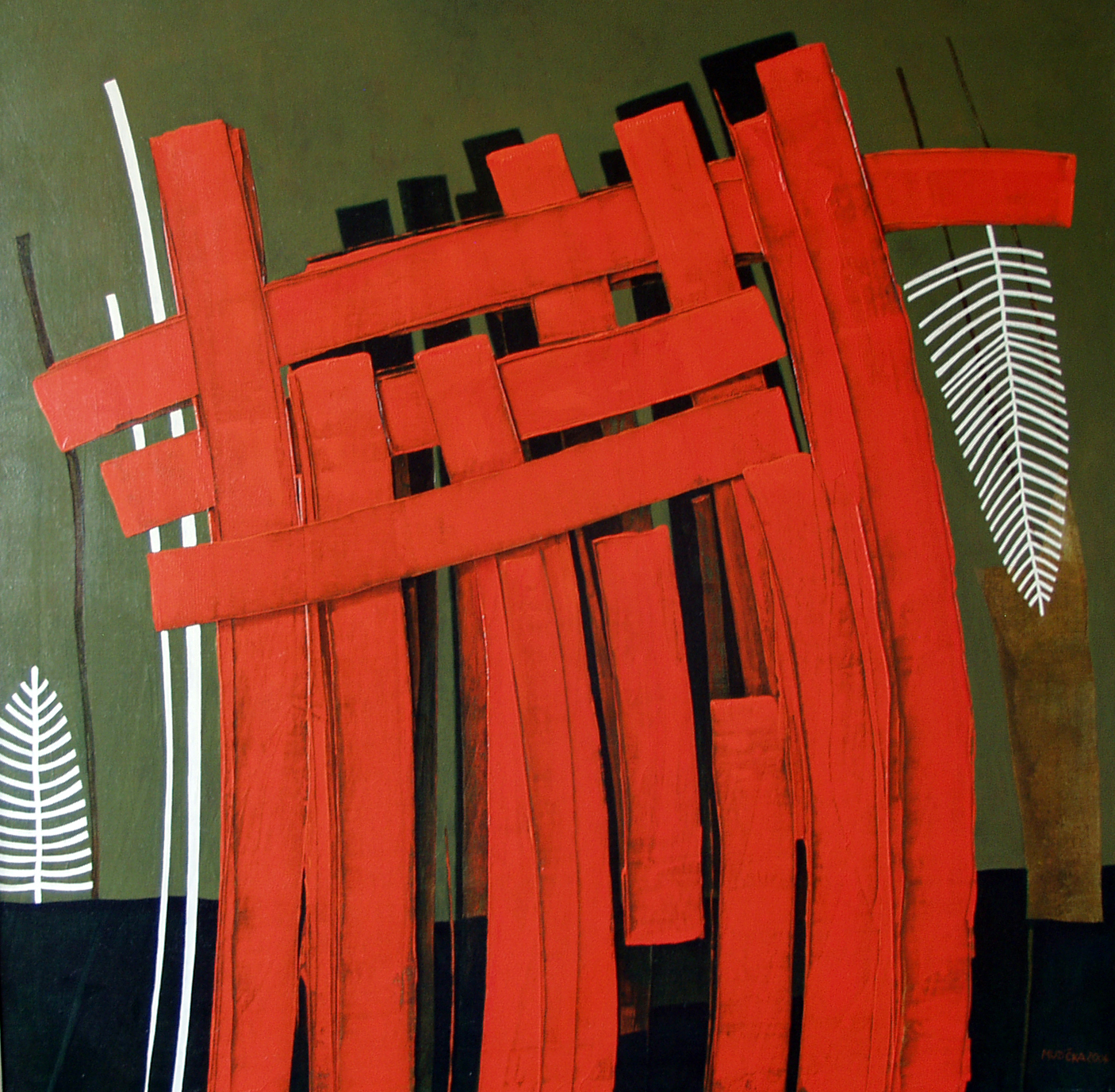 V zahradě , 2004, 100x100, olej,plátno