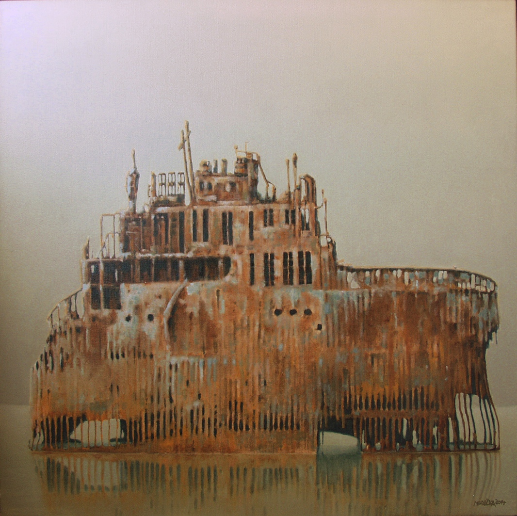 Vrak, 2014, 100x100, olej, plátno